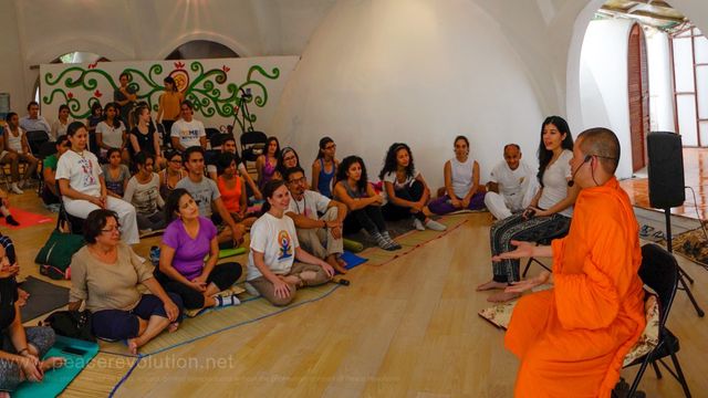 LP John Paramai Guided Meditation for public at Yoga's Garden, Honduras